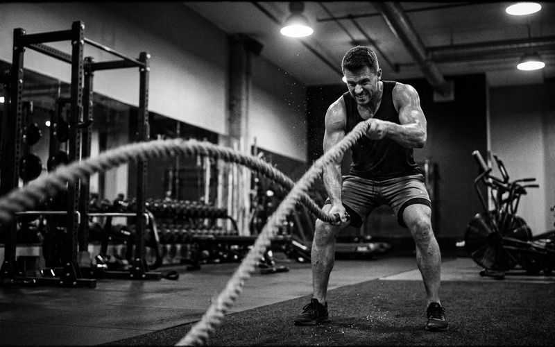 Battle ropes conditioning at Fightyard