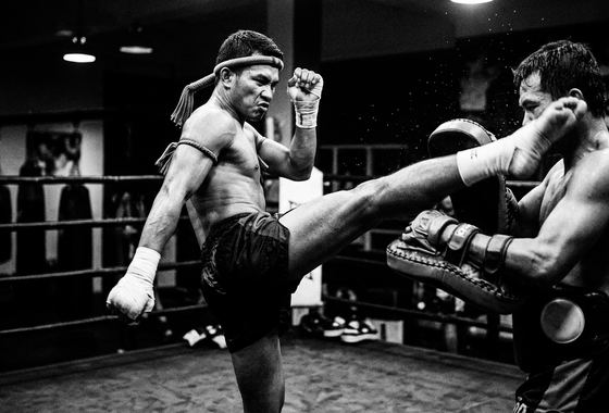 Muay Thai pad work